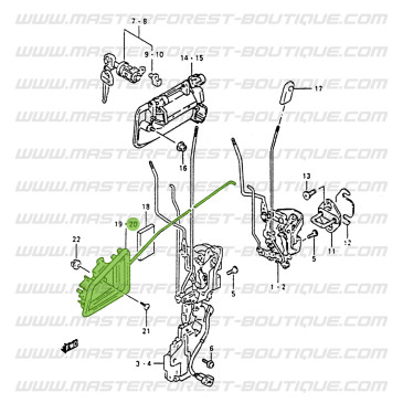 Manija interior gris izquierda para Suzuki Santana Vitara 3 puertas