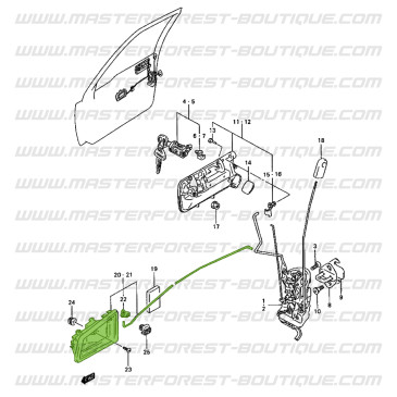 Manija interior gris izquierda para Suzuki Santana Vitara 5 puertas