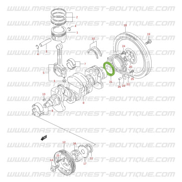 Guarnizione di albero a gomito lato volano motore Suzuki Santana Vitara 1.6 benzina