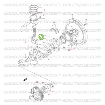 Standard connecting rod bearing set for Suzuki Santana Vitara 1.6 8 and 16 valves