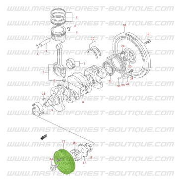 Poulie de vilebrequin Suzuki Santana Vitara 1.6 8 soupapes