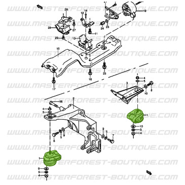 Bloco de suporte do motor silencioso Suzuki Santana Vitara TDI e HDI