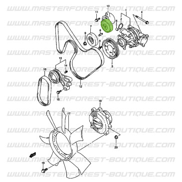 Umlenkrolle für Keilrippenriemenspanner – Suzuki und Santana Vitara 2.0i 16V