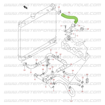 Oberer Kühlerschlauch – Suzuki Vitara & Santana Vitara 8-Ventil