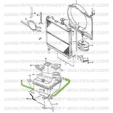 Mangueira de refrigeração entre tanque de expansão e radiador Suzuki Santana Vitara 1.9 TD