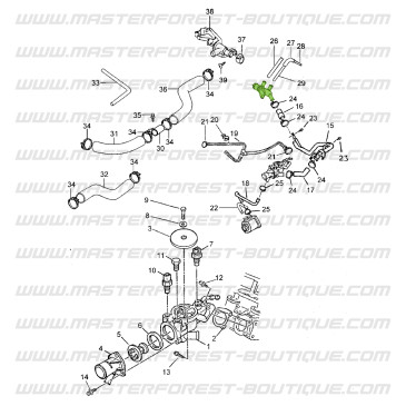 Cooling pipe Suzuki Santana Vitara 1.9TD (Peugeot engine)