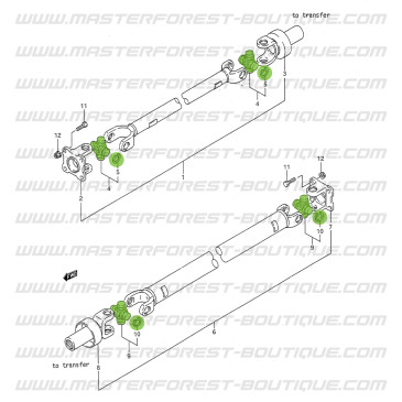 Cruz de transmisión 24x62 para Suzuki Santana Vitara