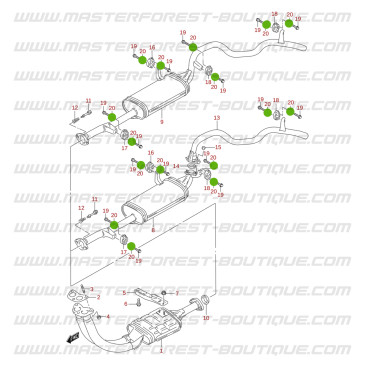 Exhaust silent block spacer Suzuki Santana Vitara