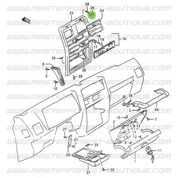 Obturateur de console centrale Suzuki Santana Samurai 413