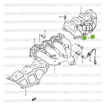 Tornillo de fijación del protector térmico superior del colector de escape - Suzuki Santana Samurai 413 8 válvulas