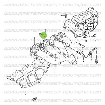 Bolt 4 for upper heat shield mounting on exhaust manifold – Suzuki Santana Samurai 413, 8-valve