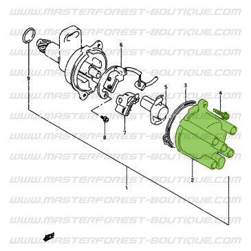Verschraubter Verteilerkopf Suzuki Santana Vitara 16s