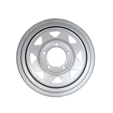 Llanta triangular gris plateada 6x15" 4x4 Suzuki Santana