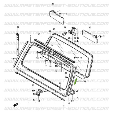 Left windshield pillar trim for Suzuki Santana Samurai