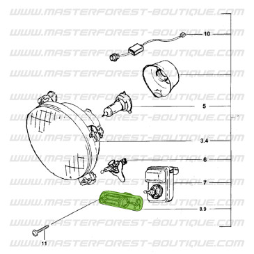 Supporto ottica anteriore sinistro con regolazione automatica per Suzuki Santana Samurai