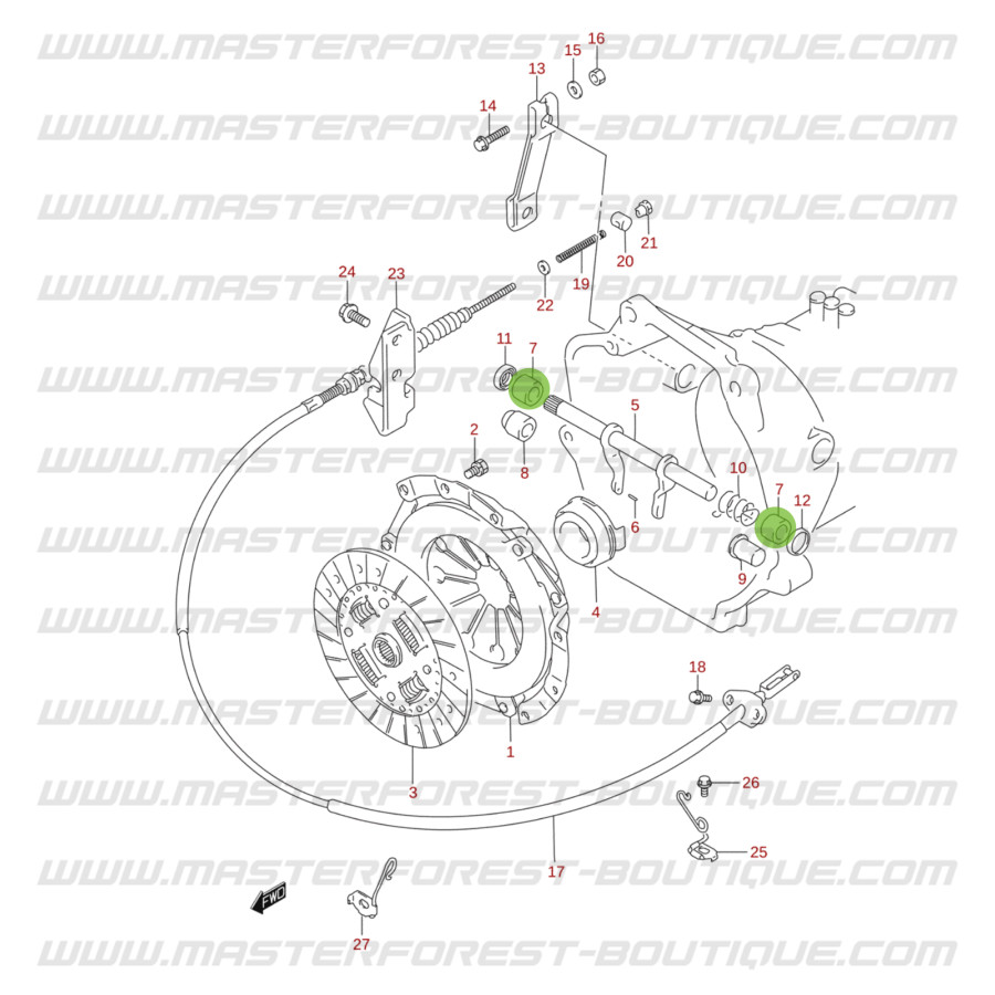 Récepteur D'embrayage Pour SUZUKI GRAND VITARA 1 – Réf 23820-85F00-000, Occasion En Bon état, 12 Mois Garantie