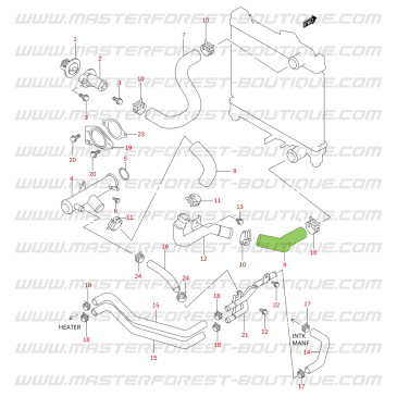 Lower radiator hose for Suzuki Santana Samurai 413 16-valve