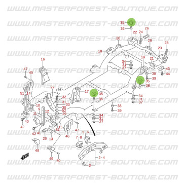 Chassis mount bushing for Suzuki Santana Vitara