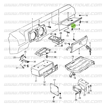Trava de fechamento para porta do porta-luvas 305mm Suzuki Santana 410 ou 413