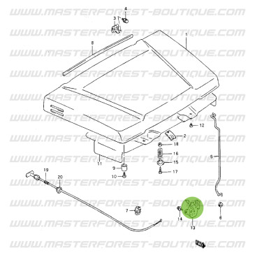 Hood lock for Suzuki Santana Samurai