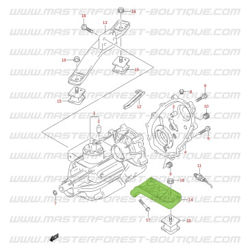 Soporte de caja de transferencia izquierdo Suzuki Jimny