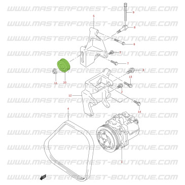 Poulie de tension courroie direction assistée Suzuki Santana Jimny