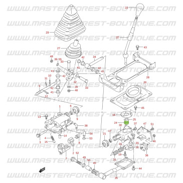 Gearbox lever seat Suzuki Jimny