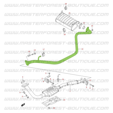 Tuyau d'échappement intermédiaire  Suzuki Jimny 1