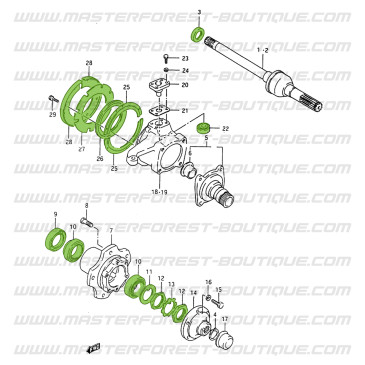 Kit revisione rinforzato MF per perni fusi e tenute Suzuki Santana Samurai