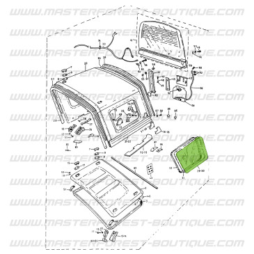 Vitre latérale de Hard Top arrière gauche teintée verte Suzuki Santana Samurai châssis court