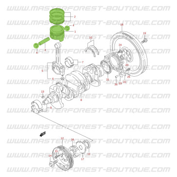 +0.50 mm 4-Piston set – Suzuki Santana Vitara 1.6 8V 4x4 – Type 1 Mounting