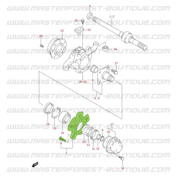 Front wheel hub, Suzuki Jimny
