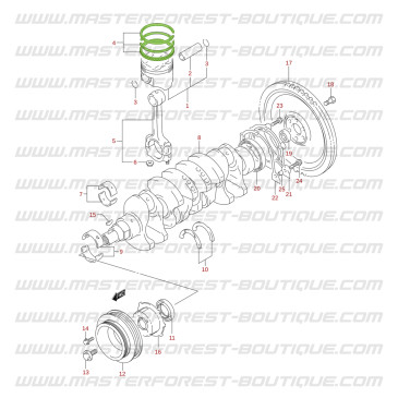 Jeu de segments Suzuki Jimny 1.3L 16 soupapes G13BB