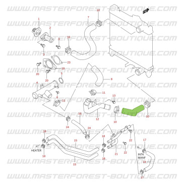 Durite de refroidissement inférieure – Suzuki & Santana Jimny 1.3 (G13BB)