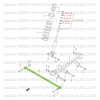 Front Panhard bar, left-hand Suzuki Jimny