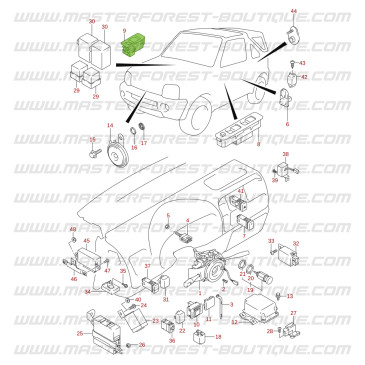 Pulsante nero alza-vetro lato passeggero per Suzuki Jimny
