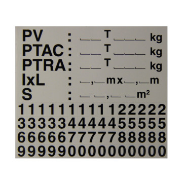 Tare plate, self-sticking, 5x10