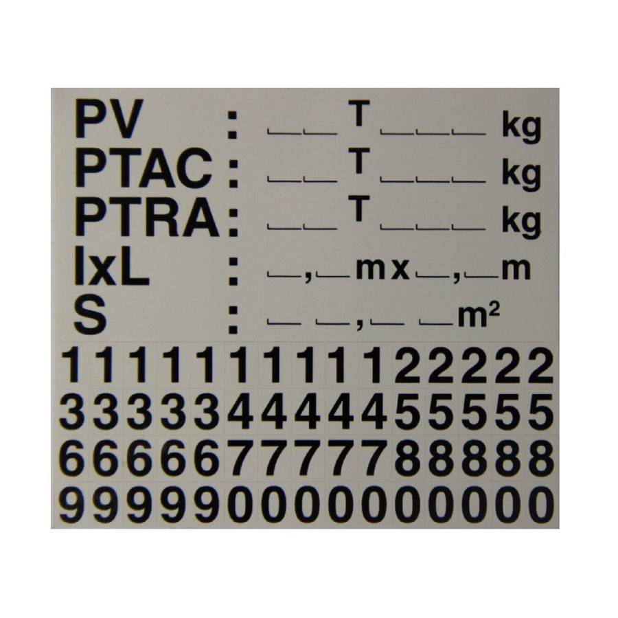 Plaque de tare autocollante 5x10