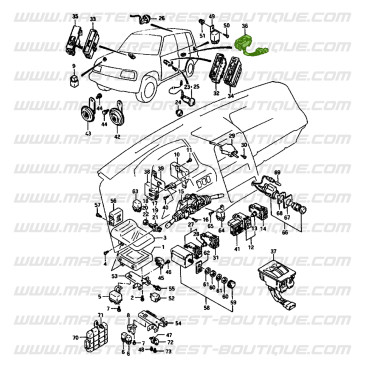 Bouton de commande lève vitre arrière Suzuki Santana Vitara