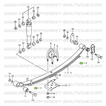 Plastic leaf spring spacer bushing – Suzuki Santana Samurai