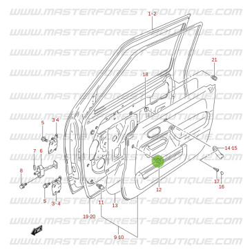 Clip del pannello della porta anteriore – Suzuki Santana Jimny