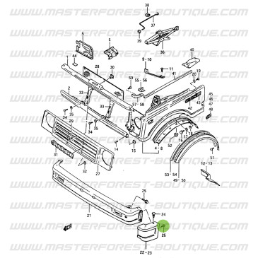 Tornillo de fijación del extremo del parachoques delantero – Suzuki Santana Samurai