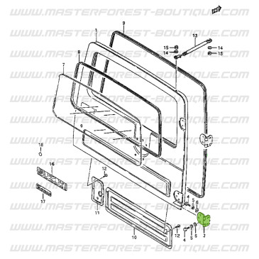 Cerniera inferiore porta posteriore Suzuki Santana Samurai chiuso