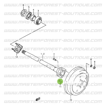 Rear wheel stud, round head – Suzuki Santana Samurai