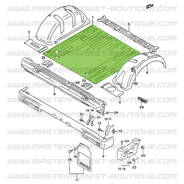 Lamiera di riparazione del pianale bagagliaio Suzuki Santana Samurai passo corto