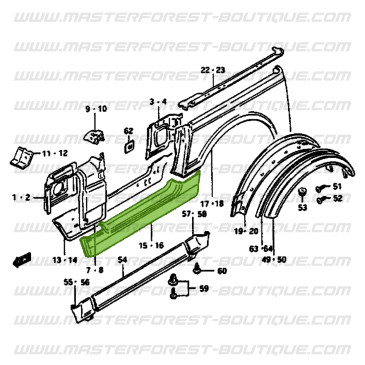 Lamiera di riparazione lato esterno destro – Suzuki / Santana Samurai passo corto