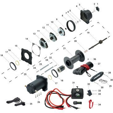 Barre de liaison pour treuil MF WR6000