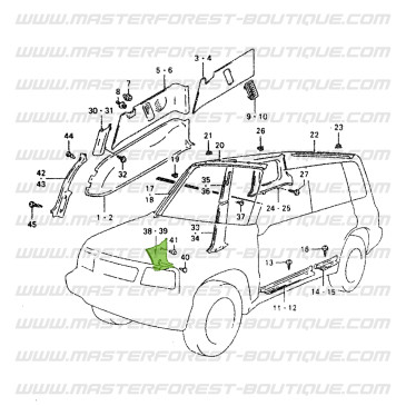 Garniture inférieur avant droit - Suzuki Santana Vitara 5 portes