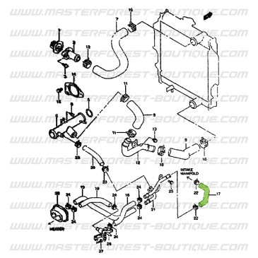 Durite entre tube et collecteur - Suzuki Santana Samurai 413 16 soupapes (G13BB)