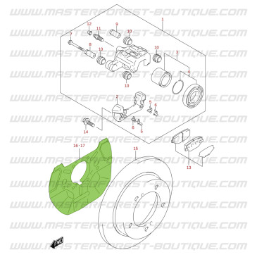Flasque de frein avant gauche Suzuki Jimny 2018-